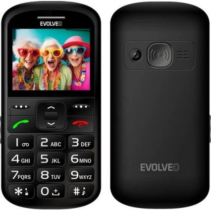 Evolveo - EasyPhone XS, Mobiltelefon für Senioren, schwarz
