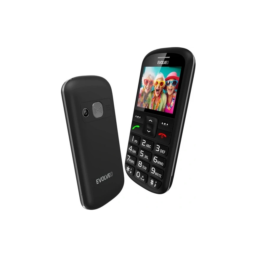 Evolveo - EasyPhone XS, Mobiltelefon für Senioren, schwarz