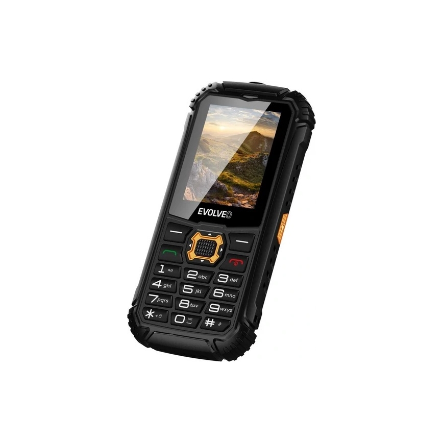 Evolveo - StrongPhone Q1, wasserdichtes Dual-SIM-Handy, schwarz/orange