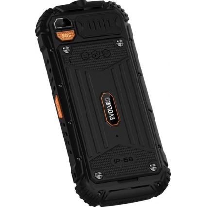 Evolveo - StrongPhone Q1, wasserdichtes Dual-SIM-Handy, schwarz/orange
