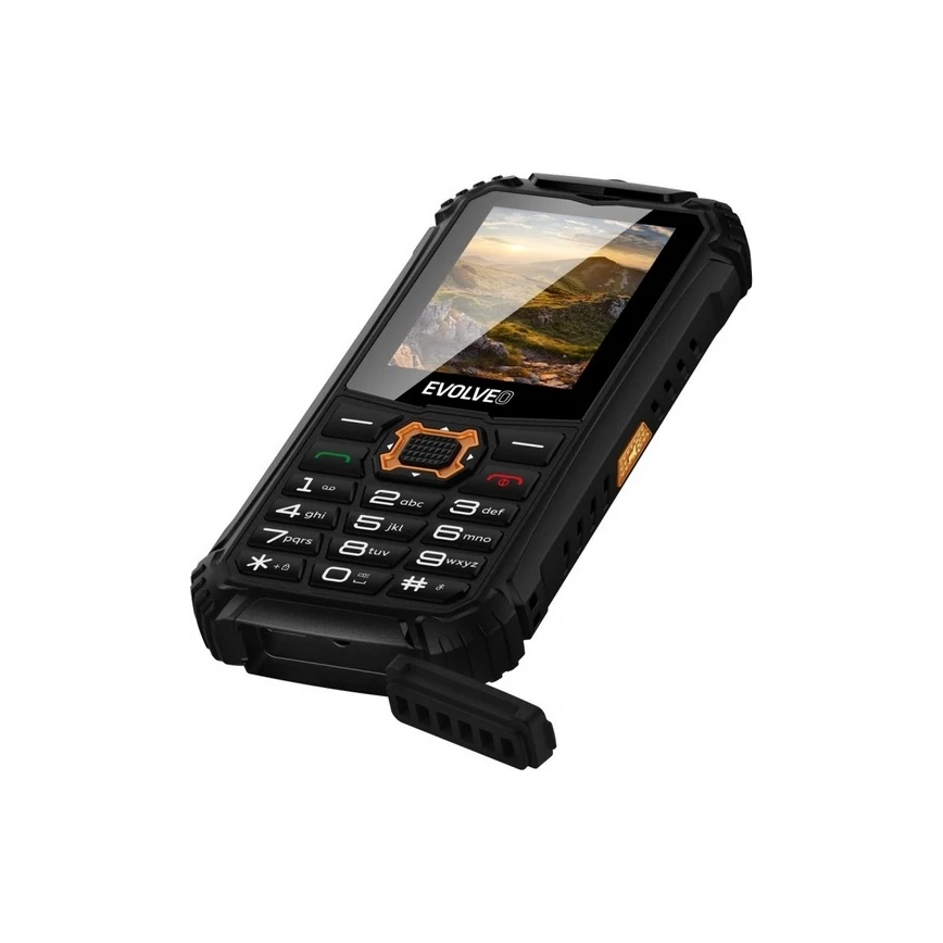 Evolveo - StrongPhone Q1 wasserdichtes Dual-SIM-Telefon schwarz/orange