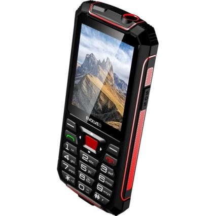 Evolveo - StrongPhone W4, wasserdichtes Dual-SIM-Handy schwarz/rot