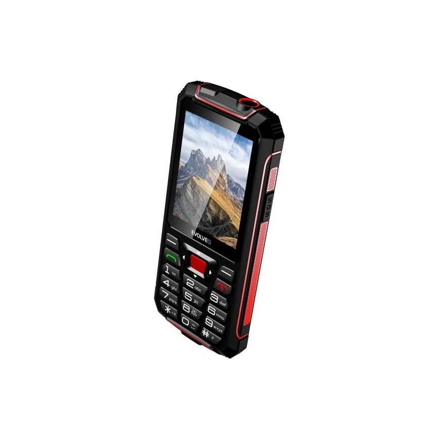 Evolveo - StrongPhone W4, wasserdichtes Dual-SIM-Handy schwarz/rot