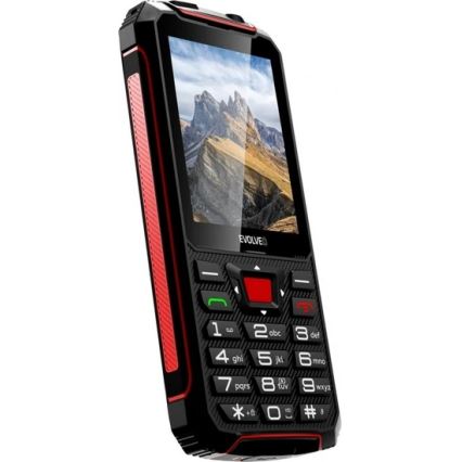 Evolveo - StrongPhone W4, wasserdichtes Dual-SIM-Handy schwarz/rot