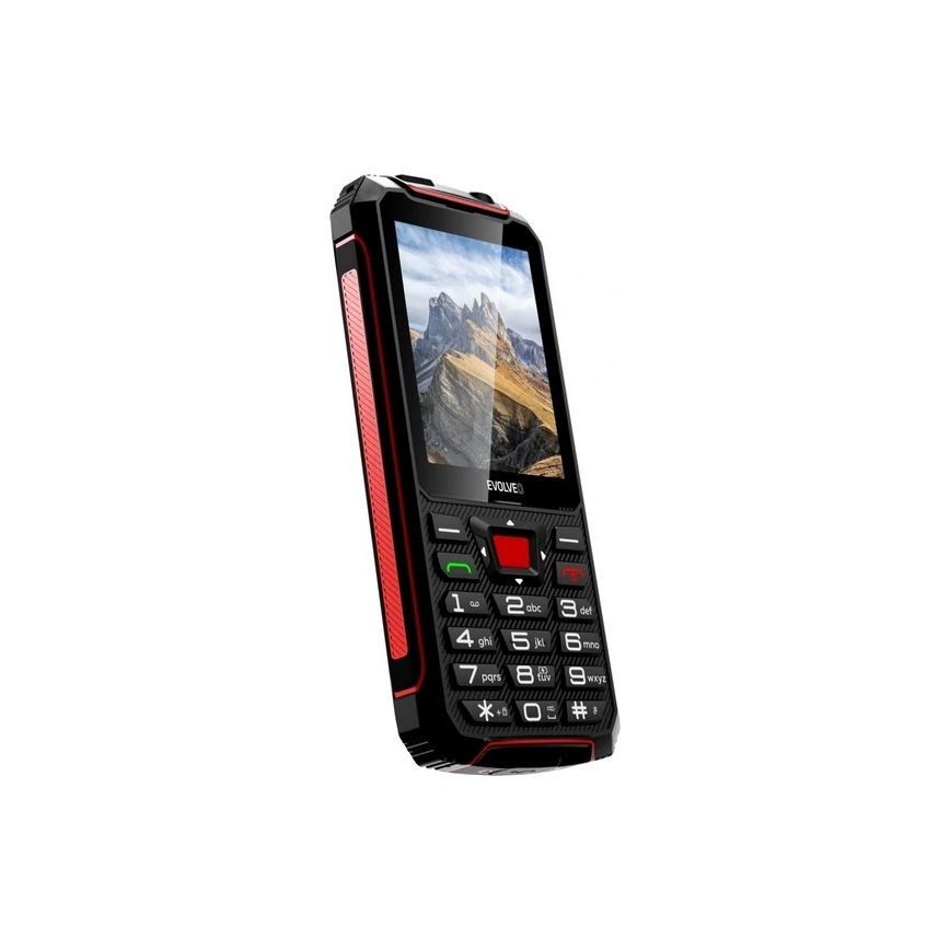 Evolveo - StrongPhone W4, wasserdichtes Dual-SIM-Handy schwarz/rot