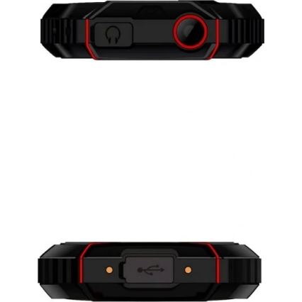 Evolveo - StrongPhone W4, wasserdichtes Dual-SIM-Handy schwarz/rot