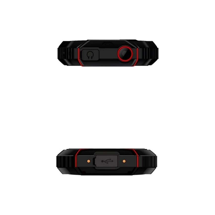 Evolveo - StrongPhone W4, wasserdichtes Dual-SIM-Handy schwarz/rot