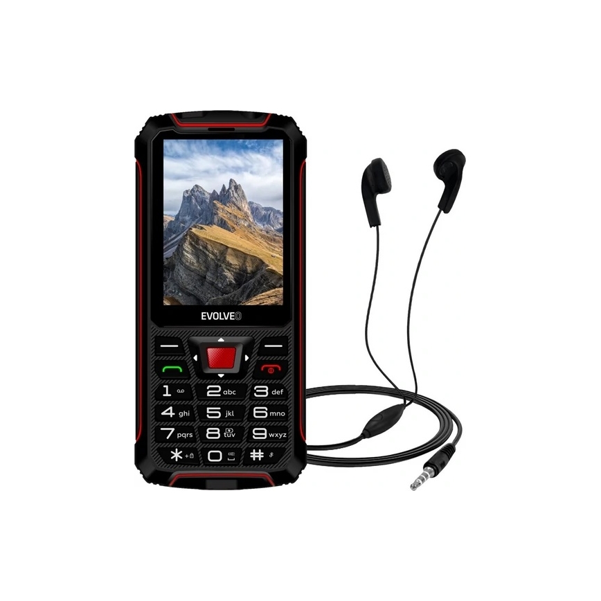 Evolveo - StrongPhone W4, wasserdichtes Dual-SIM-Handy schwarz/rot