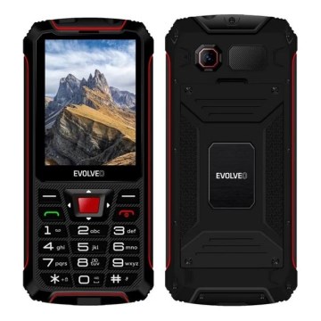 Evolveo - StrongPhone W4, wasserdichtes Dual‑SIM‑Telefon schwarz/rot