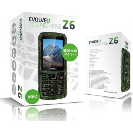 Evolveo - StrongPhone Z6 wasserdichtes Dual-SIM-Handy im Jagdtarn-Design