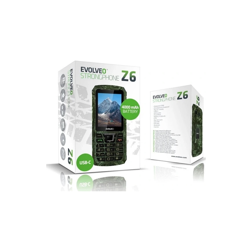 Evolveo - StrongPhone Z6 wasserdichtes Dual-SIM-Handy im Jagdtarn-Design