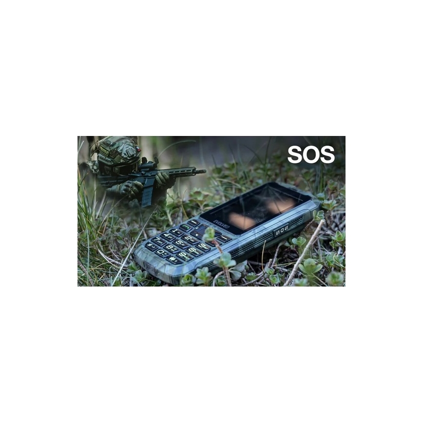 Evolveo - StrongPhone Z6, wasserdichtes Dual-SIM-Telefon in Jagdtarnung