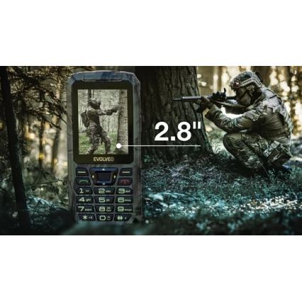 Evolveo - StrongPhone Z6, wasserdichtes Dual-SIM-Telefon, Jagdtarnmuster