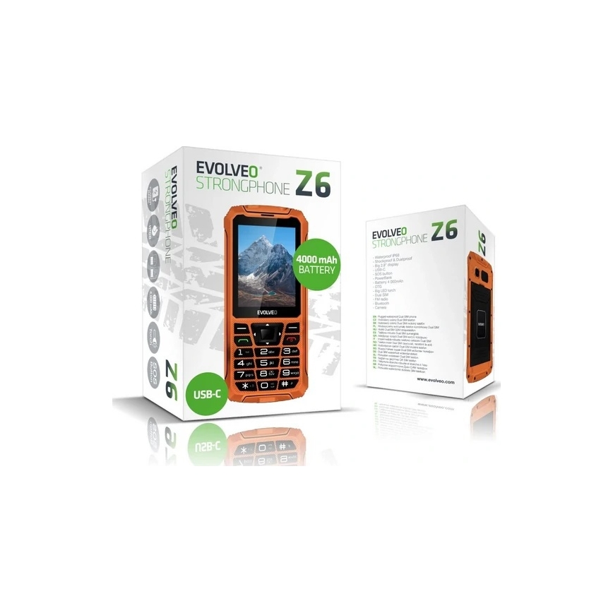 Evolveo - StrongPhone Z6, wasserdichtes Dual-SIM-Telefon orange
