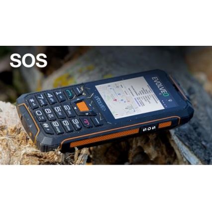 Evolveo - StrongPhone Z6, wasserdichtes Dual SIM Telefon, schwarz - orange