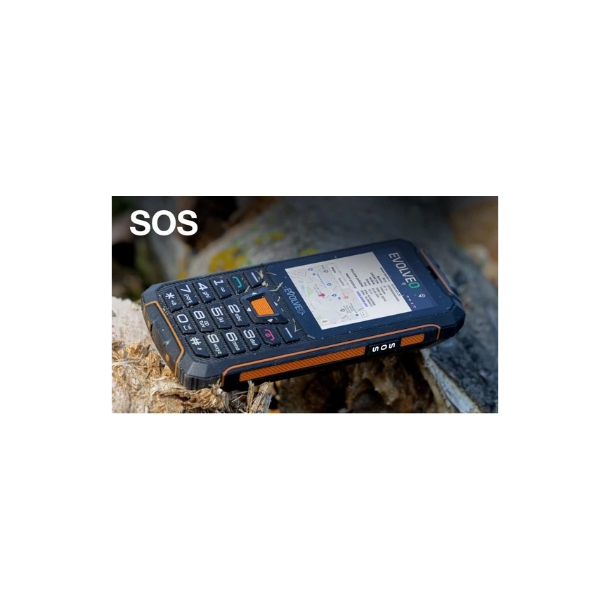 Evolveo - StrongPhone Z6, wasserdichtes Dual SIM Telefon, schwarz - orange