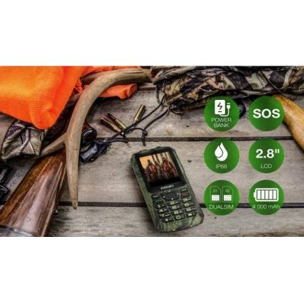 Evolveo - StrongPhone Z6 wasserdichtes Dual‑SIM‑Telefon in Jagdtarnoptik