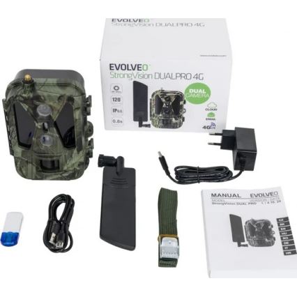 Evolveo - StrongVision Dual PRO 4G, Wildkamera mit 4G-Übertragung, 16 GB