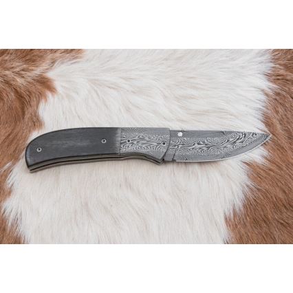 Exklusives Damast-Klappmesser 8 cm Mammutknochen