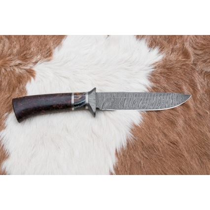 Exklusives Damastmesser 14,6 cm Birke/Mammutzahn
