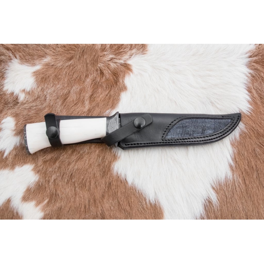 Exklusives Damastmesser 15 cm Mammut-Elfenbein