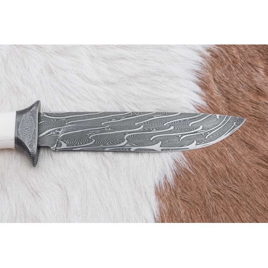 Exklusives Damastmesser 15 cm Mammut-Elfenbein