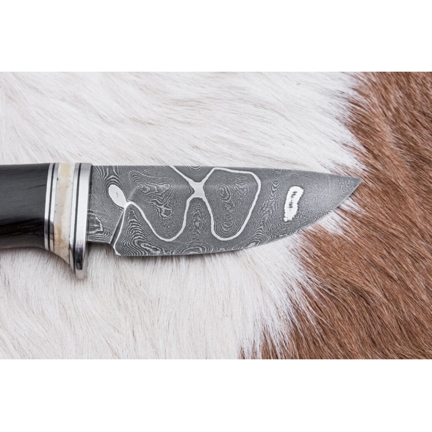 Exklusives Damastmesser 8,6 cm Eiche/Kamelknochen