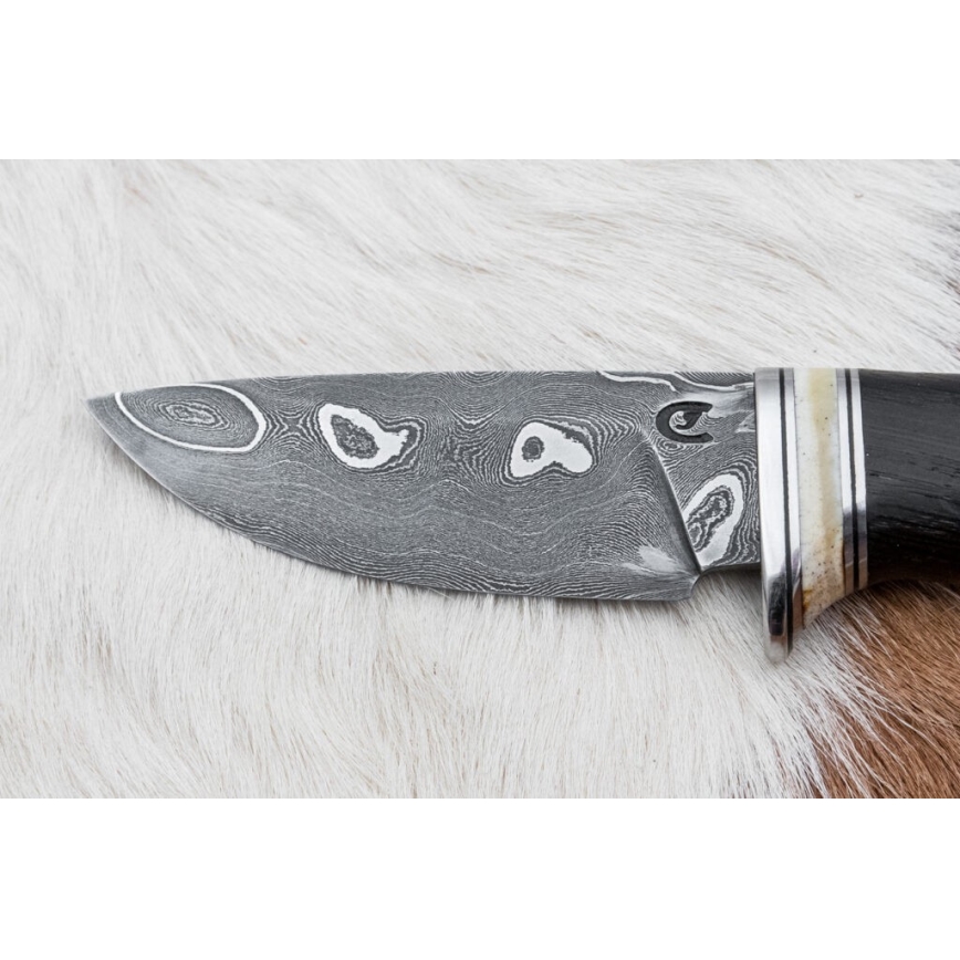Exklusives Damastmesser 8,6 cm Eiche/Kamelknochen