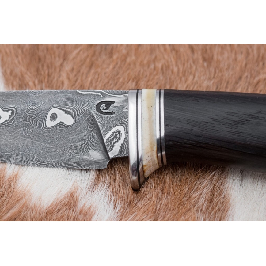 Exklusives Damastmesser 8,6 cm Eiche/Kamelknochen