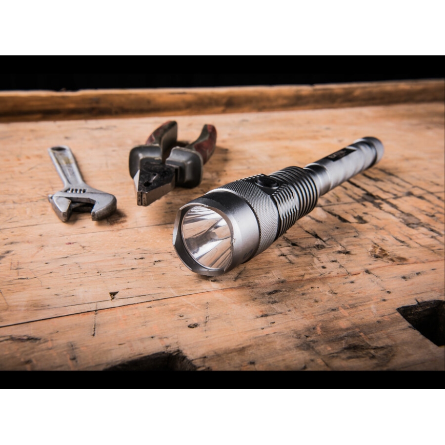 Extol - Dimmbare, aufladbare LED-Taschenlampe mit einer Powerbank LED/60W/10000 mAh 8000 lm IPX4 schwarz