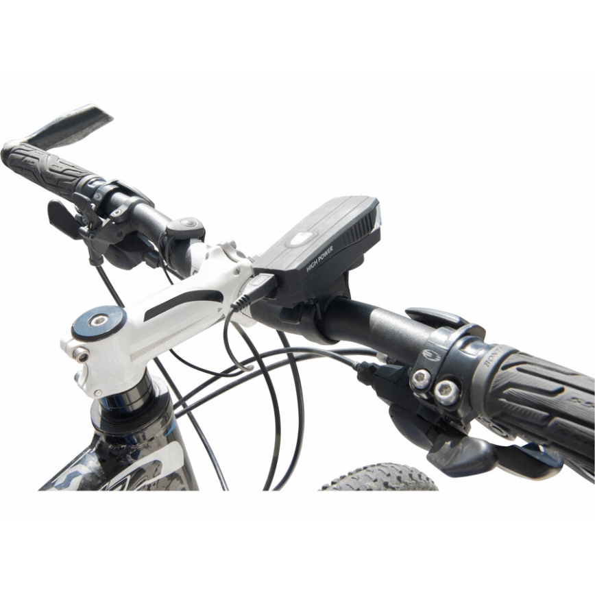 Extol - LED Akku-Fahrradlampe mit Hupe LED/5W/1200 mAh/3,7V IPX4