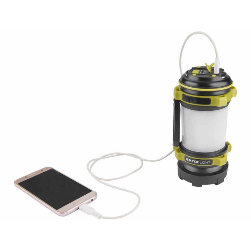 Extol - LED dimmbare Taschenlampe mit Powerbank LED/2600 mAh/3,7V IPX4