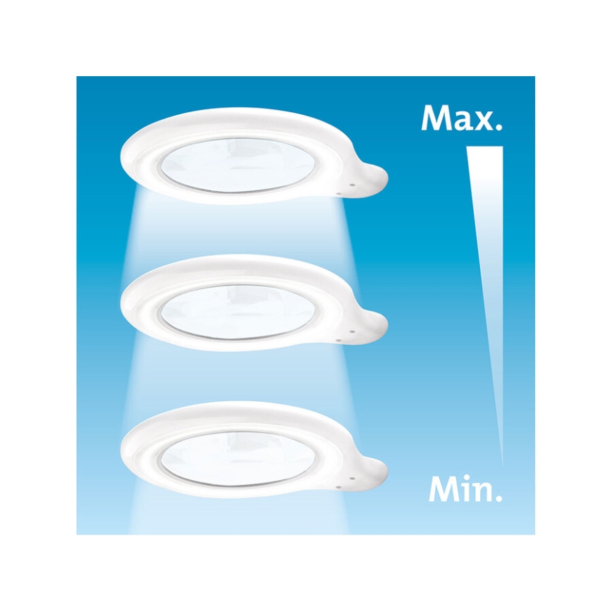 Extol - LED-dimmbare Schreibtischlampe mit Lupe LED/10W/230V weiß