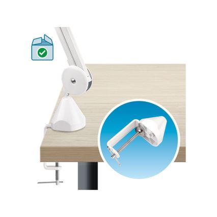 Extol - LED-dimmbare Schreibtischlampe mit Lupe LED/10W/230V weiß