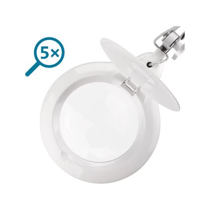Extol - LED-dimmbare Schreibtischlampe mit Lupe LED/10W/230V weiß