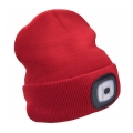 Extol - Mütze mit integrierter Stirnlampe und USB-Ladefunktion 300 mAh, rot, Gr. UNI