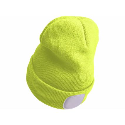 Extol - Mütze mit Stirnlampe und USB-Ladefunktion, 300-mAh-Akku, neongelb, Einheitsgröße