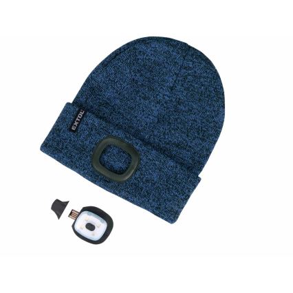 Extol - Mütze mit Stirnlampe und USB-Ladefunktion, 300 mAh, blau, Gr. UNI