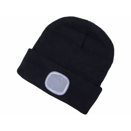 Extol - Mütze mit Stirnlampe und USB-Ladefunktion, 300 mAh, schwarz, Einheitsgröße