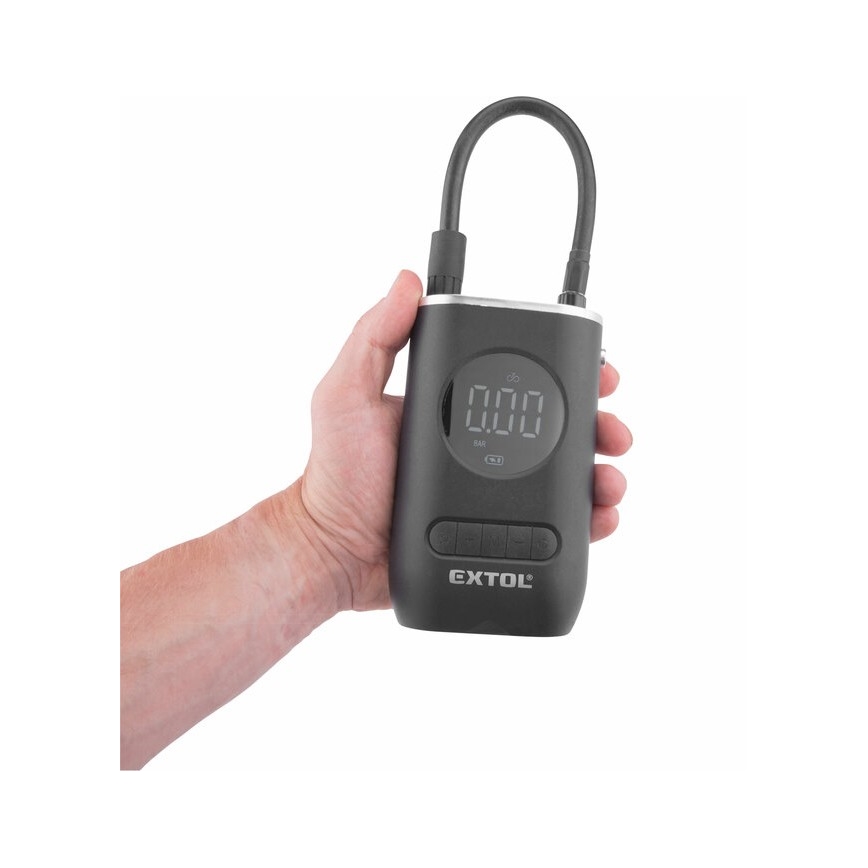 Extol Premium - Digitaler Taschenkompressor 4000 mAh 7,4V schwarz