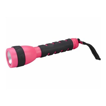 Extol Premium – Halogen-Taschenlampe 2xAA pink/schwarz