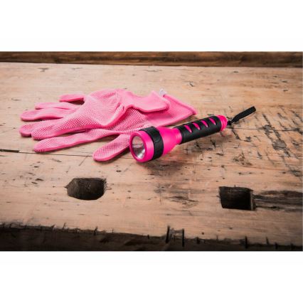 Extol Premium – Halogen-Taschenlampe 2xAA pink/schwarz