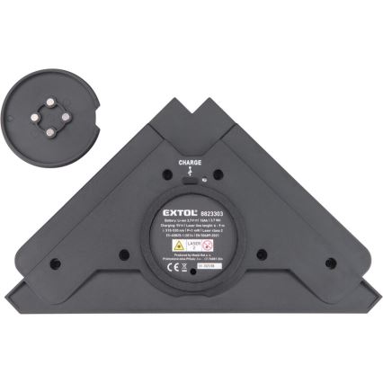 Extol Premium - Laserwinkel 90° mit elektrischem Saugnapfmodul 5V/1000 mAh