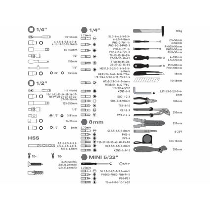 Extol – Werkzeug-Set 303 Teile