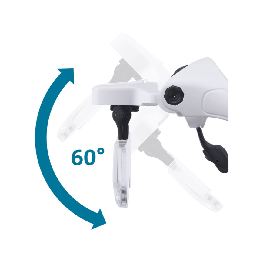 Extol - Wiederaufladbare Lupenbrille mit LED-Beleuchtung/300 mAh