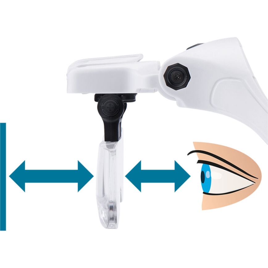 Extol - Wiederaufladbare Lupenbrille mit LED-Beleuchtung/300 mAh