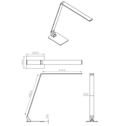 Fabas Luce 3265-30-101 - Dimmbare LED-Tischlampe WASP LED/12W/230V 3000/4000/5000K schwarz