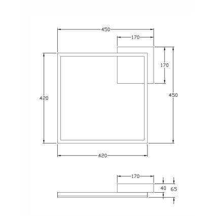 Fabas Luce 3394-61-282 - Dimmbare LED-Deckenleuchte BARD LED/39W/230V 3000K anthrazit