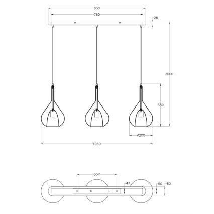 Fabas Luce 3481-48-297 - Hängeleuchte an Schnur LILA 3xE27/40W/230V klar/golden/grau