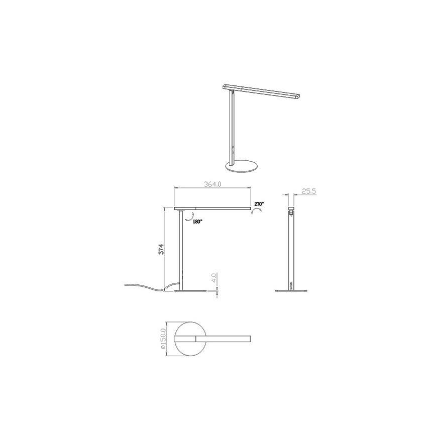 Fabas Luce 3550-30-101 - LED dimmbare Tischlampe IDEAL LED/10W/230V 3000-6000K schwarz